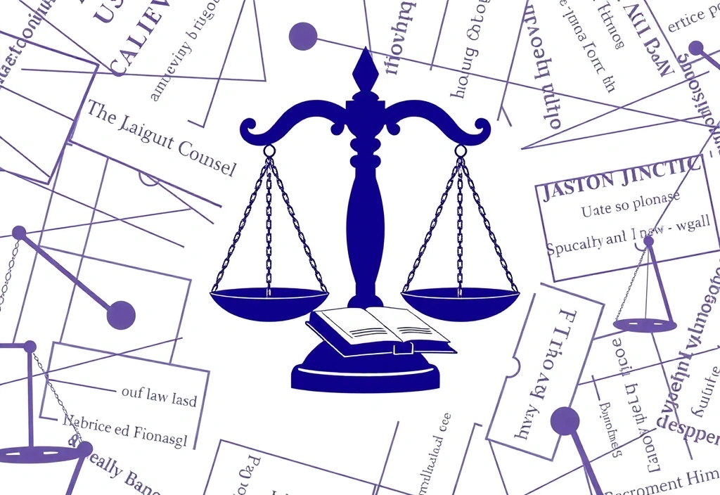 Cântar de justiție și o carte de legi pe un fundal abstract